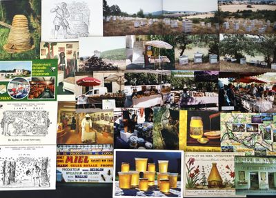toutes sortes d'images représentant toutes sortes de choses accrochées au mur
