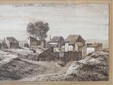 an image of a drawing of a village on a hill