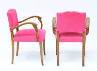 Paire de fauteuils bridge en bois naturel, assise et dossier… (photo 2)