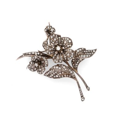 Broche “Trembleuse” Diamant taille rose et diamants taille a… - Photo 1