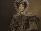 un tableau représentant une femme en robe noire, assise sur une chaise