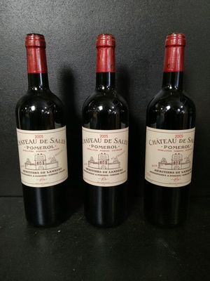 3 bouteilles de vin rouge du Château de Sales Pomerol 2005 -… - Photo 1