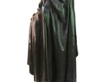 bronze statue of a man with a cloak and a hat