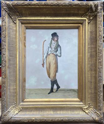 an image of a painting of a man holding a bow and arrow