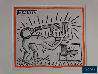 an image of a drawing of a man holding a large piece of paper