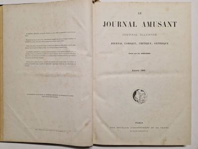 Lot de 52 exemplaires du Journal Amusant de l'année 1883, re…