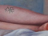 a painting of a woman with a tattoo on her arm