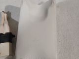 une petite assiette blanche, à côté de laquelle se trouve une figurine représentant un chat noir et blanc