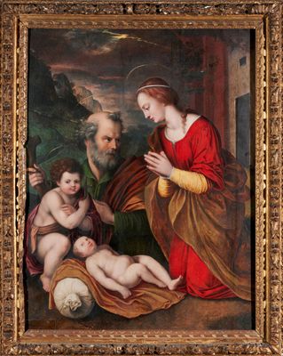 une image représentant un tableau où figurent un homme, une femme et un bébé