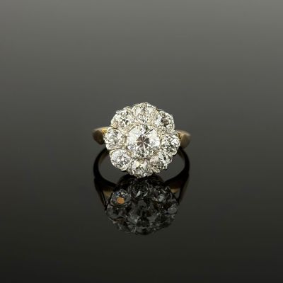 an old cut diamond cluster ring