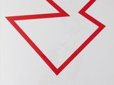 une affiche rouge et blanche sur laquelle figure la lettre z