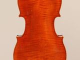 an old violin with a wooden back and a long neck