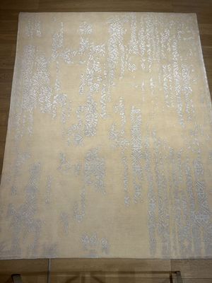 Tapis moderne noué main couleur beige, gris clair 300 x 250