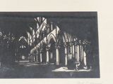 a black and white picture of a church with columns