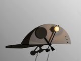 une image représentant une lampe située sur le côté d'un immeuble