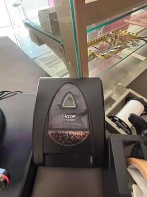 a display case with a chocolate bar in it