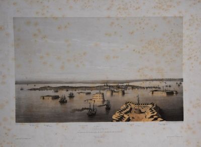 Eugène Cicéri (1813-1890). Cronstadt, vue générale de l'ile,… - Photo 1