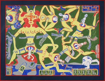 an image of a painting of a group of people dancing