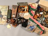 a box of assorted items sitting on a table