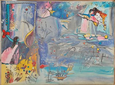 une photo d'un tableau représentant une femme et un homme