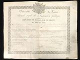 an old document with a picture of a crown on it