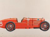 une photo d'une voiture de course rouge avec des numéros dessus