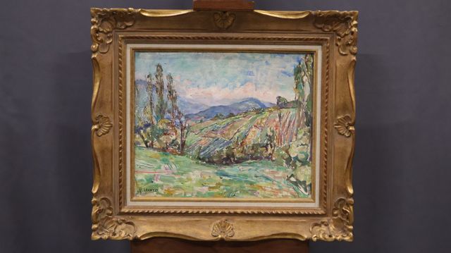 Mania MAVRO (1889 / 1969 « Paysage montagneux», huile sur panneau...
