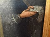 painting of a woman holding a glass of wine in her hand