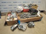 many boxes of assorted items on the floor