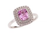 une bague en saphir rose et diamant