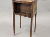 an image of a small wooden table with a drawer on top of it