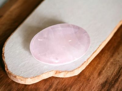 Lot d'environ 110 galets “Aimant d’amour” en Quartz Rose