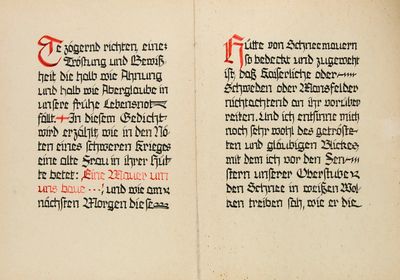 two pages of a book with red writing on them