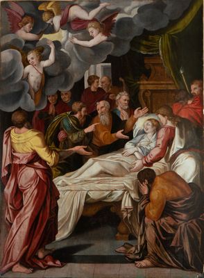 an image of a painting of a group of people in a room