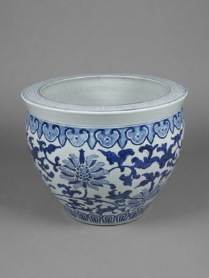 chinese blue and white porcelain bowl with birds and flowers