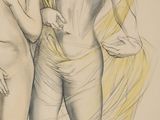 drawing of a woman and a man standing next to each other