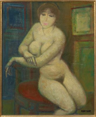 l'image d'un tableau représentant une femme nue assise sur une chaise