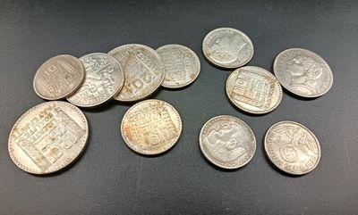 Lot de pièces en argent cpt: - 2 x 0.50 f de 1916, 1 x 0.50 …