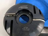a black ashtray with a blue lid and a black ashtray with a black ashtray