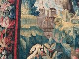 an image of a close up of a tapestry with a bird on it