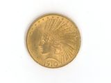 an image of a close up of a gold coin on a white surface