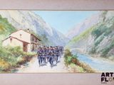 an image of a painting of a group of men walking down a road