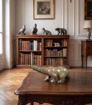 Pierre CHENET (XXème siècle). Grand bronze animalier figuran…