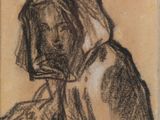 une image représentant le dessin d'une femme portant une capuche