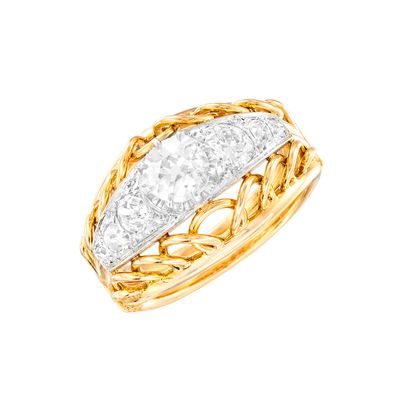 bague bicolore en or et diamants