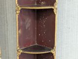 pair of antique french painted and gilded corner shelves