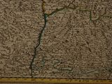 an old map of a country with a river running through it
