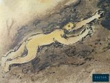 an image of a painting of a nude woman laying down on the ground