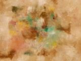 une peinture abstraite représentant un bouquet de fleurs dans un vase