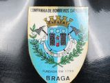 a badge on the back of a car with a coat of arms